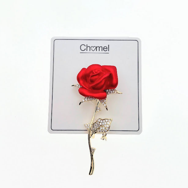Flower Cubic Zirconia Brooch - CHOMEL