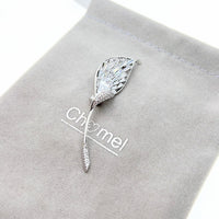 Leaf Cubic Zirconia Brooch - CHOMEL