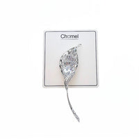 Leaf Cubic Zirconia Brooch - CHOMEL