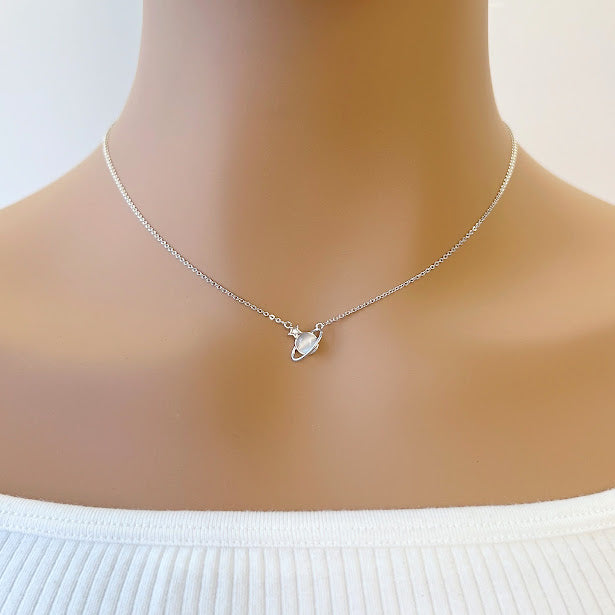 Planet Cubic Zirconia Necklace - CHOMEL