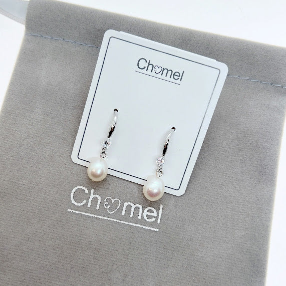 Freshwater Pearl & Cubic Zirconia Earrings - CHOMEL
