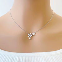 Simulated Moonstone Flower Necklace - CHOMEL