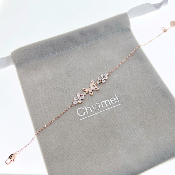 Butterfly Simulated Moonstone Bracelet - CHOMEL