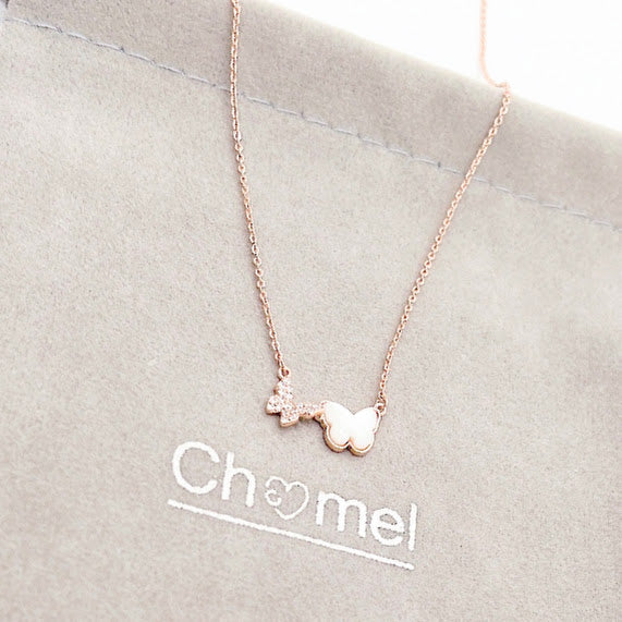 Butterfly Mother of Pearl Necklace - CHOMEL
