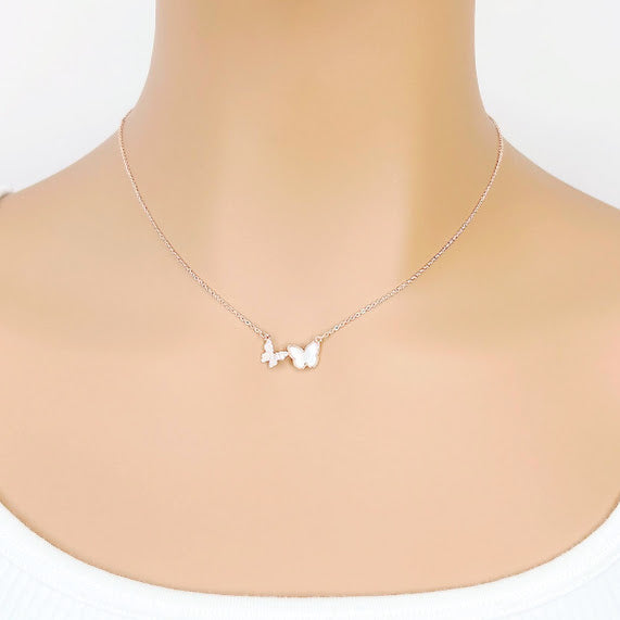 Butterfly Mother of Pearl Necklace - CHOMEL