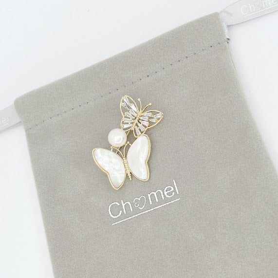 Butterfly Freshwater Pearl Brooch - CHOMEL