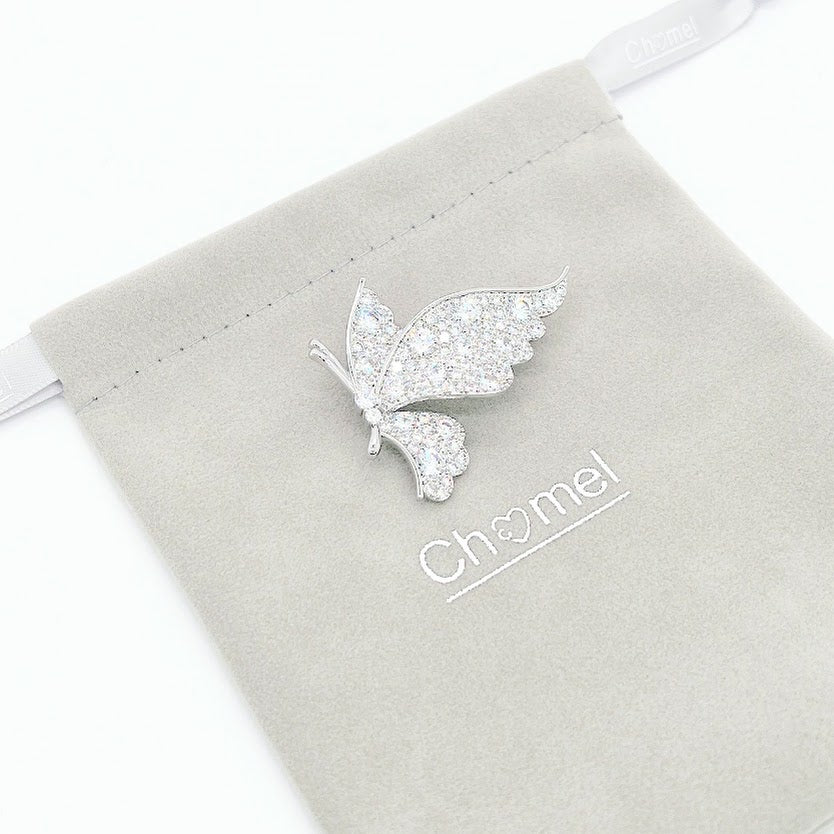 Butterfly Cubic Zirconia  Brooch - CHOMEL