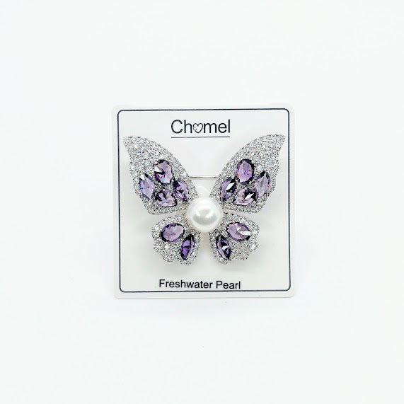 Butterfly Freshwater Pearl  Brooch - CHOMEL