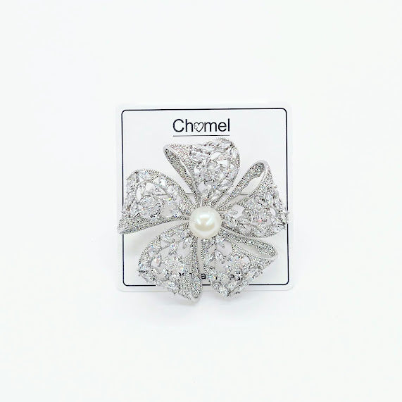 Petal Bow Freshwater Pearl Brooch - CHOMEL
