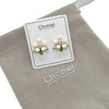 Enamel Flower With Crystal Earrings