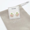 Enamel Flower With Crystal Earrings