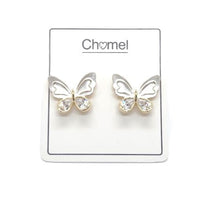 Enamel Butterfly With Cubic Zirconia Earrings
