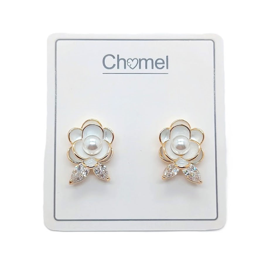 Flower Cubic Zirconia Earrings
