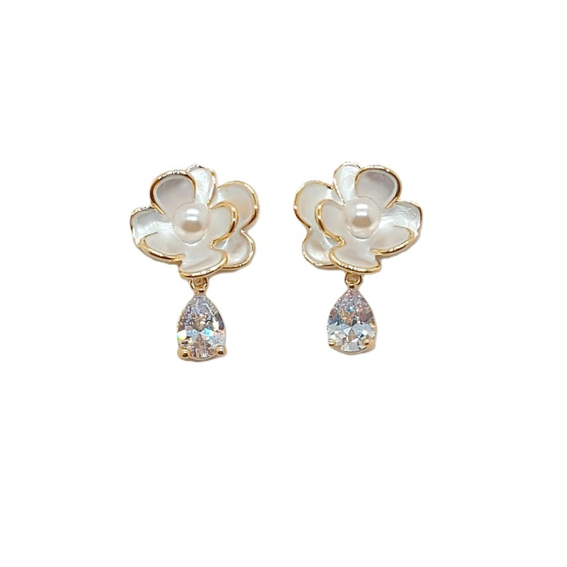 Flower Cubic Zirconia Earrings
