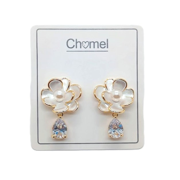 Flower Cubic Zirconia Earrings