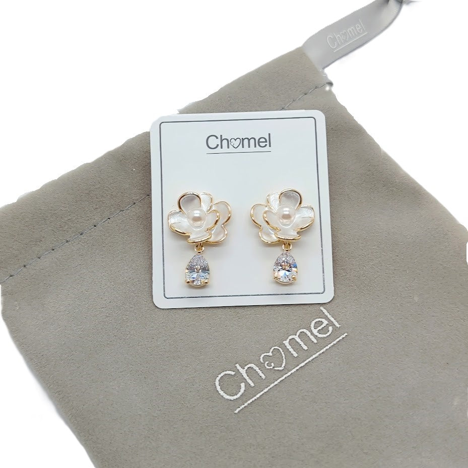 Flower Cubic Zirconia Earrings