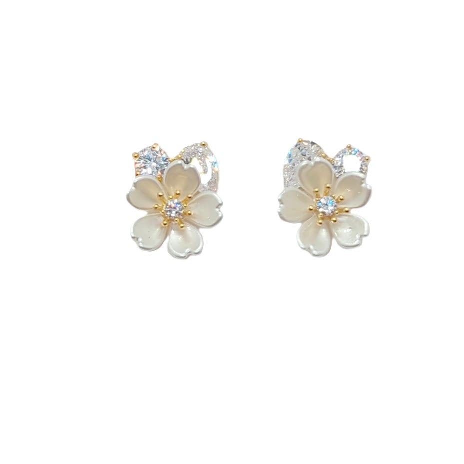 Flower Cubic Zirconia Earrings