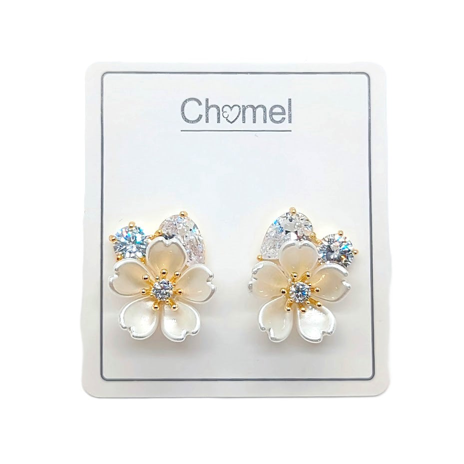 Flower Cubic Zirconia Earrings