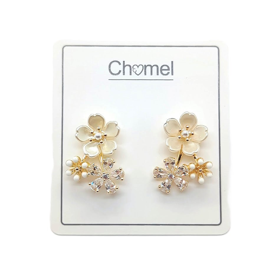 Flower Cubic Zirconia Earrings