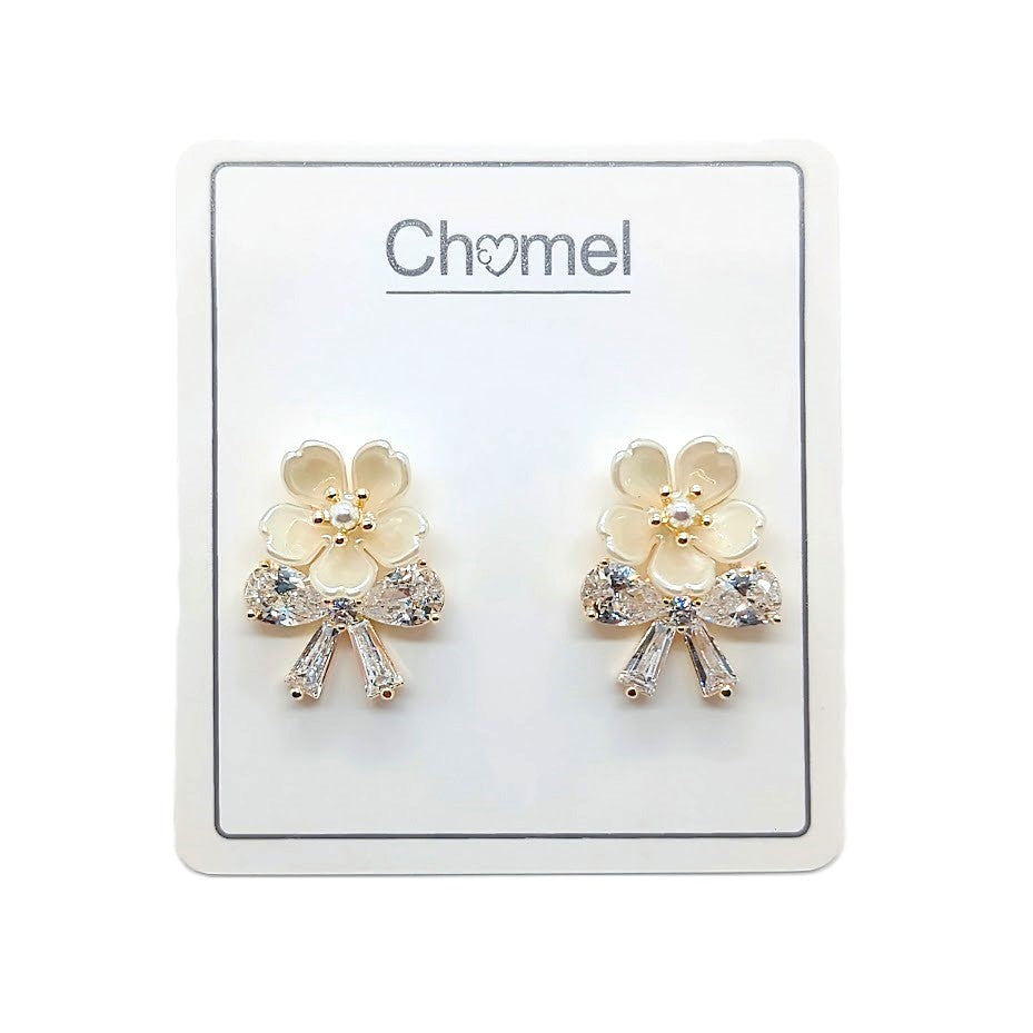 Flower Cubic Zirconia Earrings