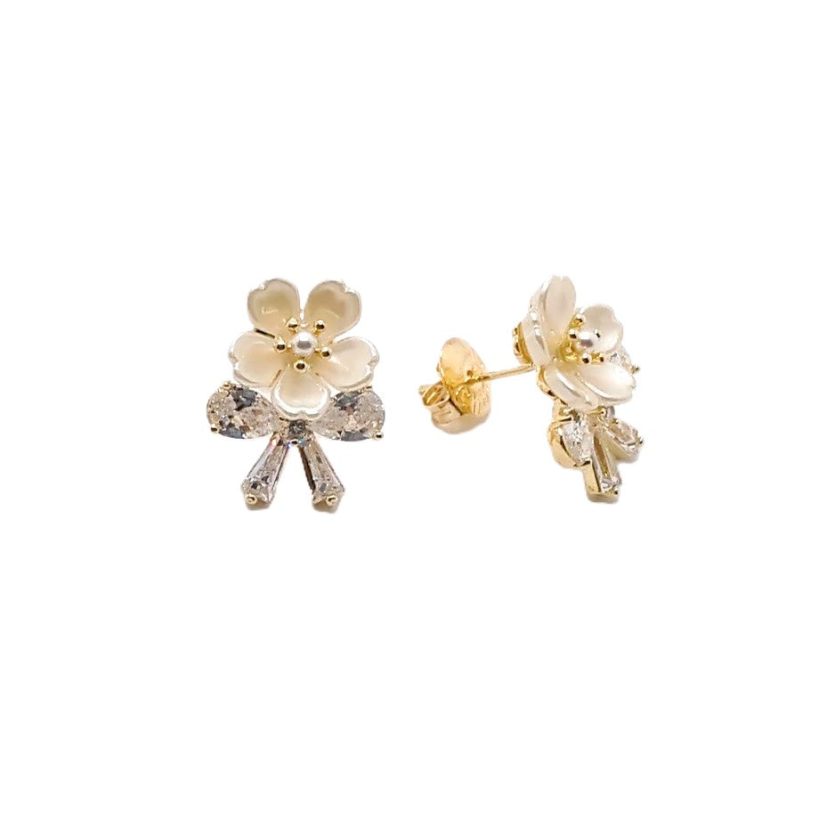 Flower Cubic Zirconia Earrings