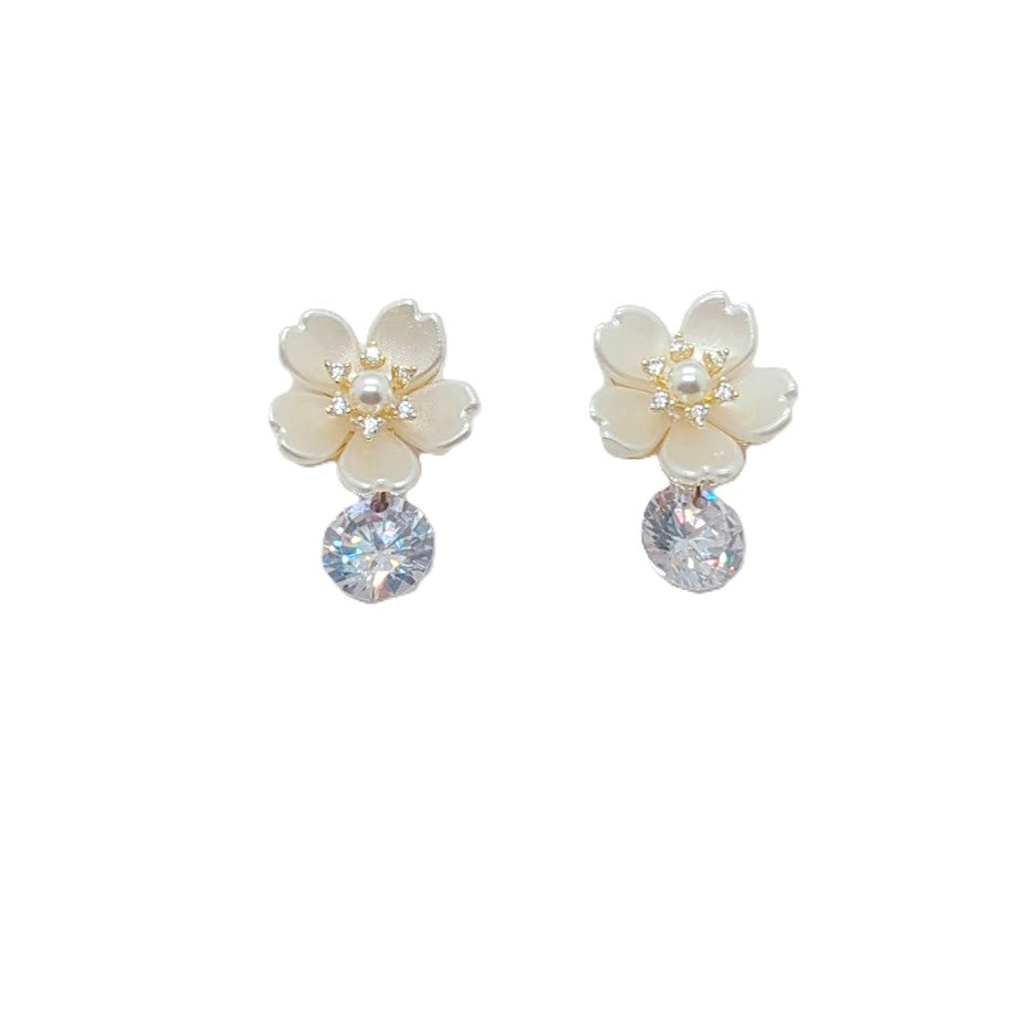 Flower Cubic Zirconia Earrings