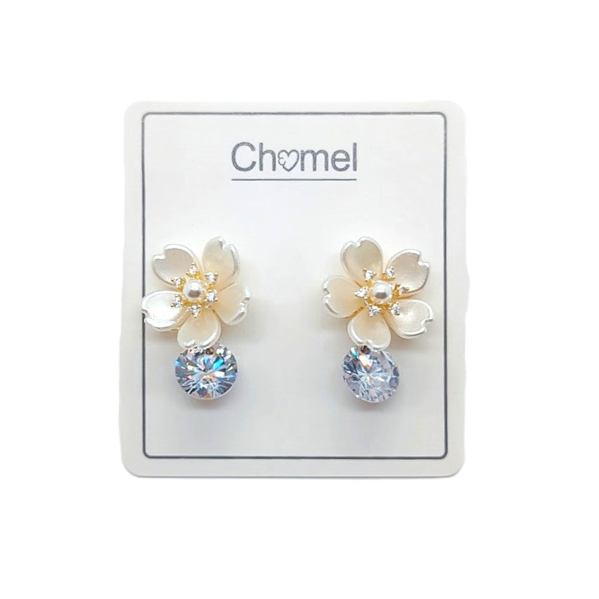 Flower Cubic Zirconia Earrings