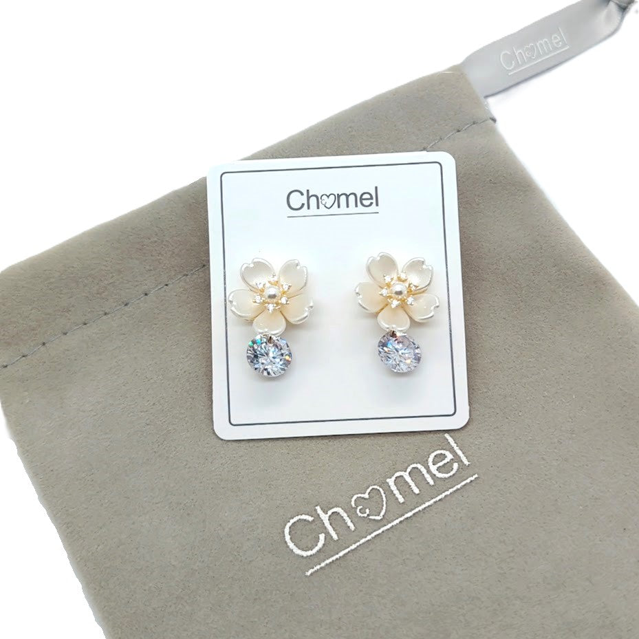 Flower Cubic Zirconia Earrings