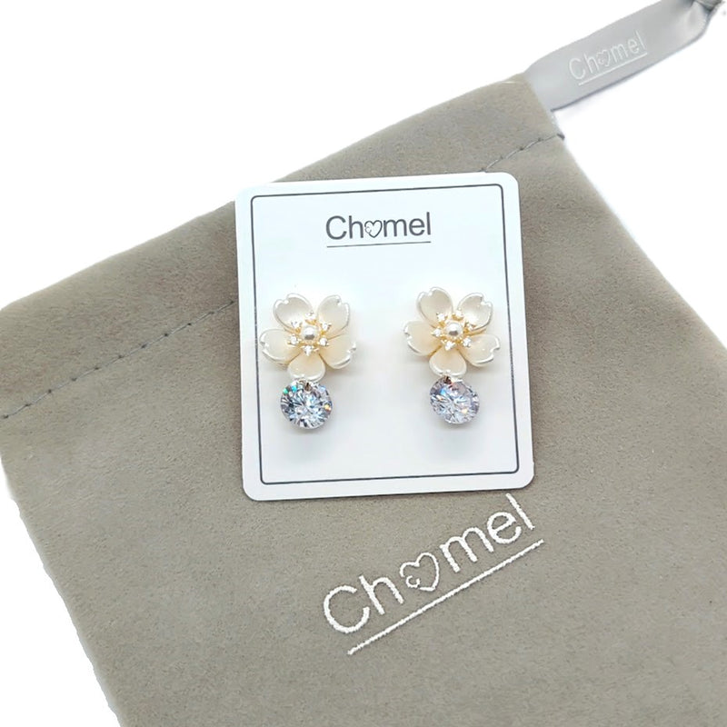 Flower Cubic Zirconia Earrings