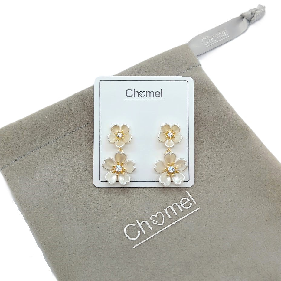 Flower Cubic Zirconia Earrings