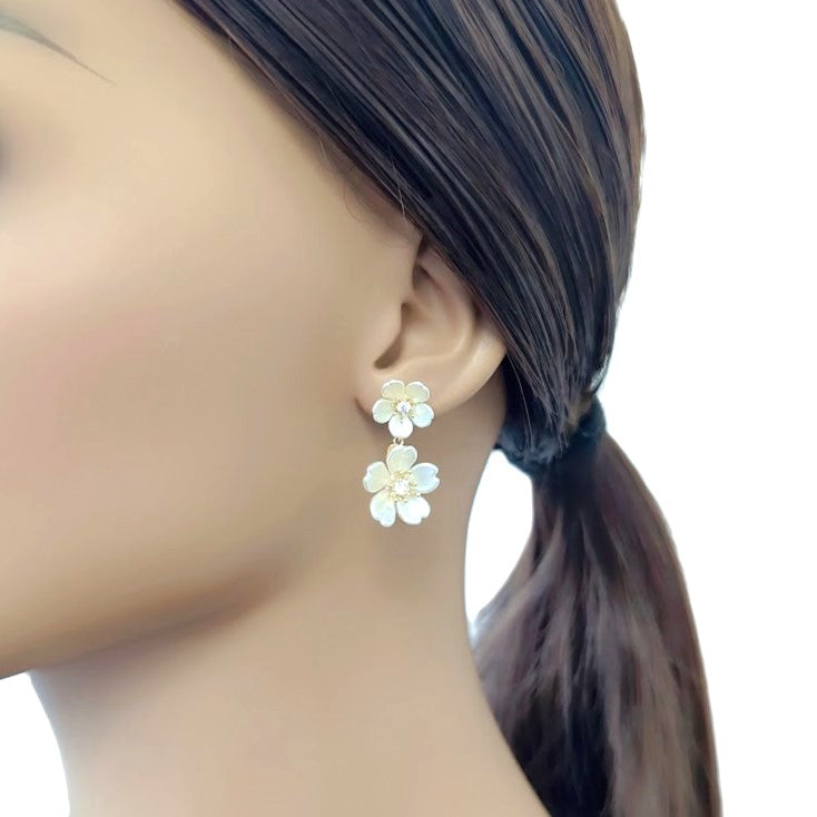Flower Cubic Zirconia Earrings