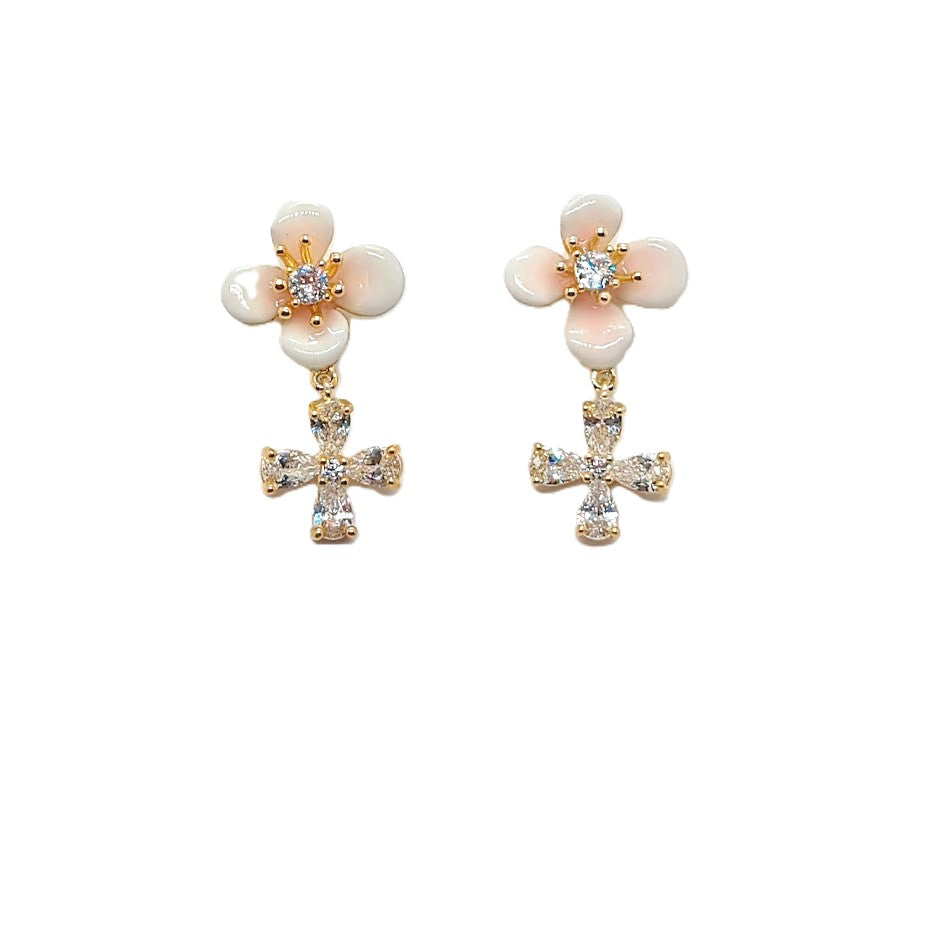Flower Cubic Zirconia Earrings