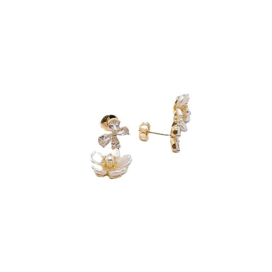 Butterfly & Flower Cubic Zirconia Earrings