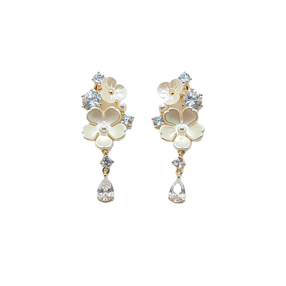 Flower Cubic Zirconia Earrings