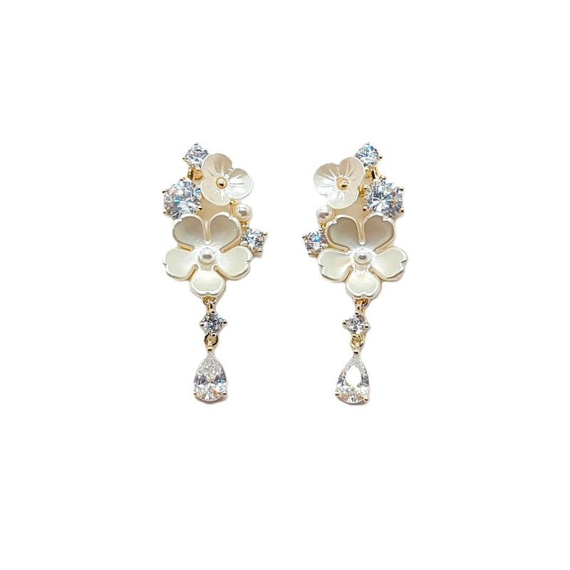 Flower Cubic Zirconia Earrings