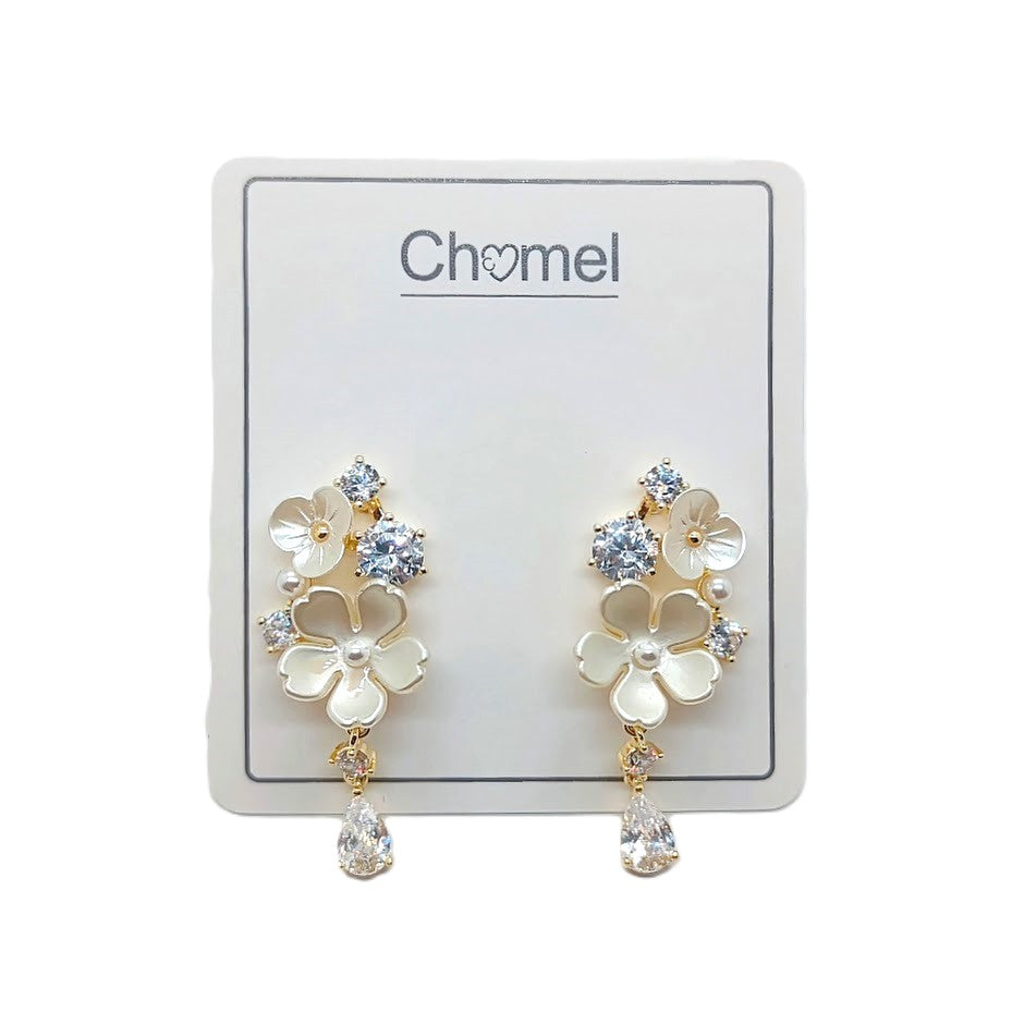 Flower Cubic Zirconia Earrings