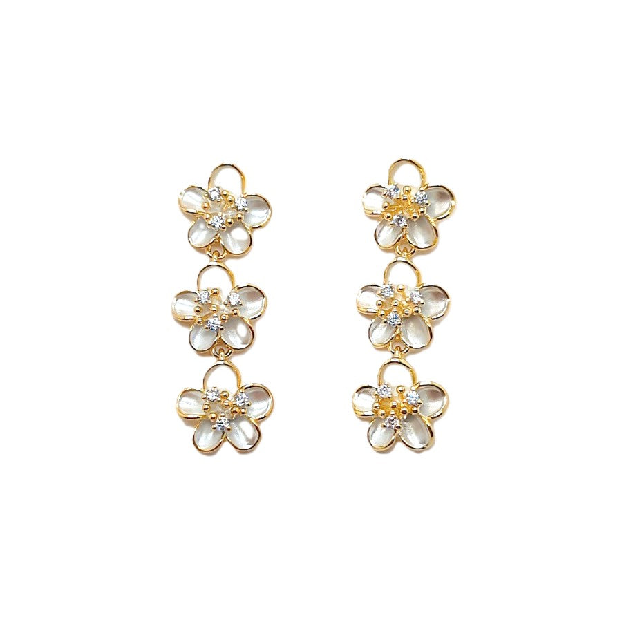 Flower Cubic Zirconia Earrings