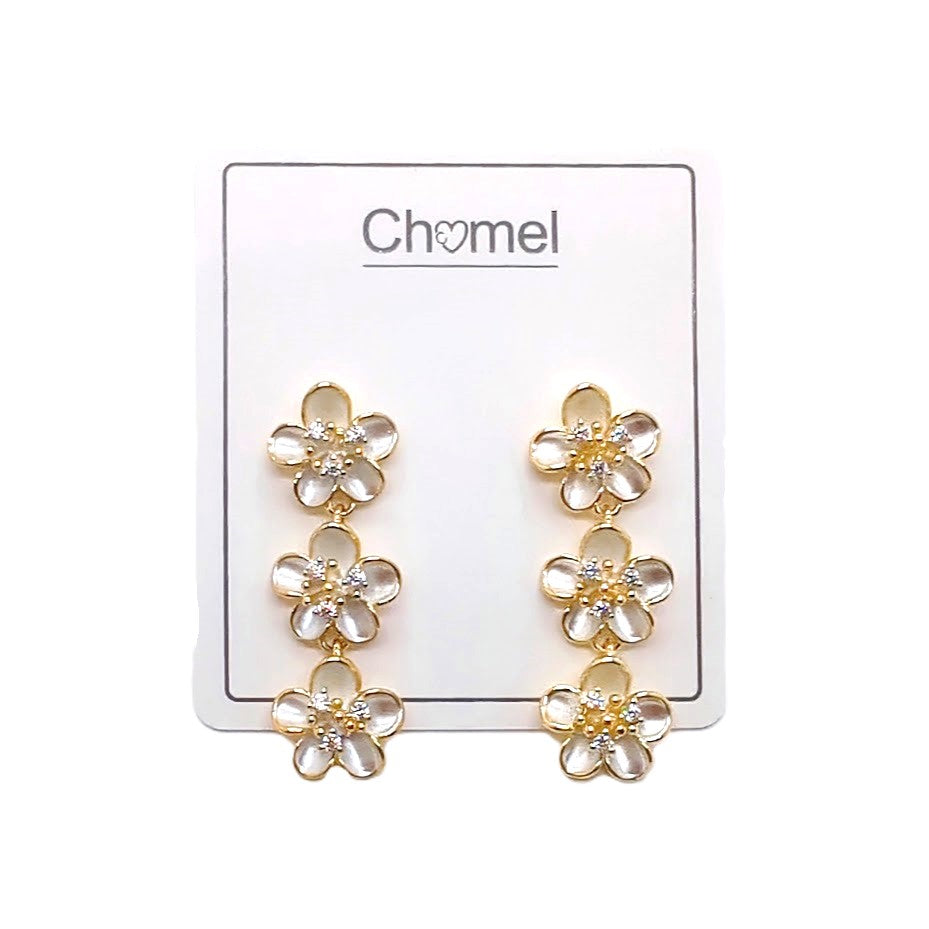 Flower Cubic Zirconia Earrings