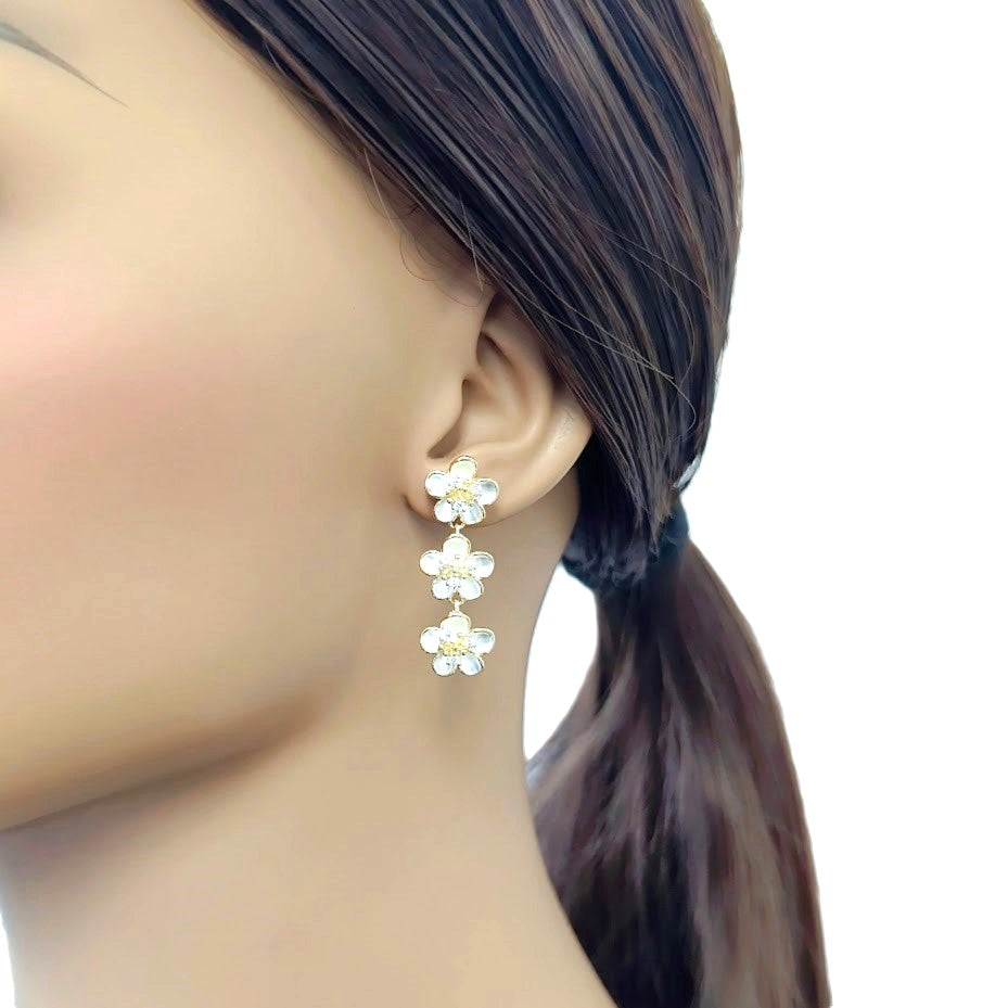 Flower Cubic Zirconia Earrings