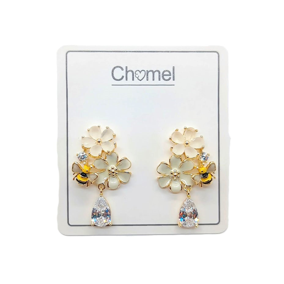 Flower Cubic Zirconia Earrings