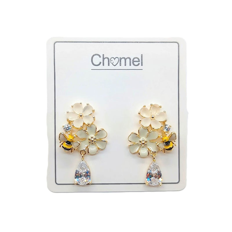 Flower Cubic Zirconia Earrings