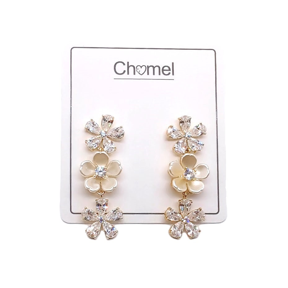 Flower Cubic Zirconia Earrings