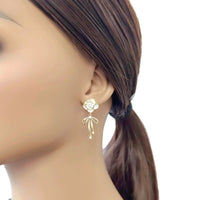 Flower Cubic Zirconia Earrings