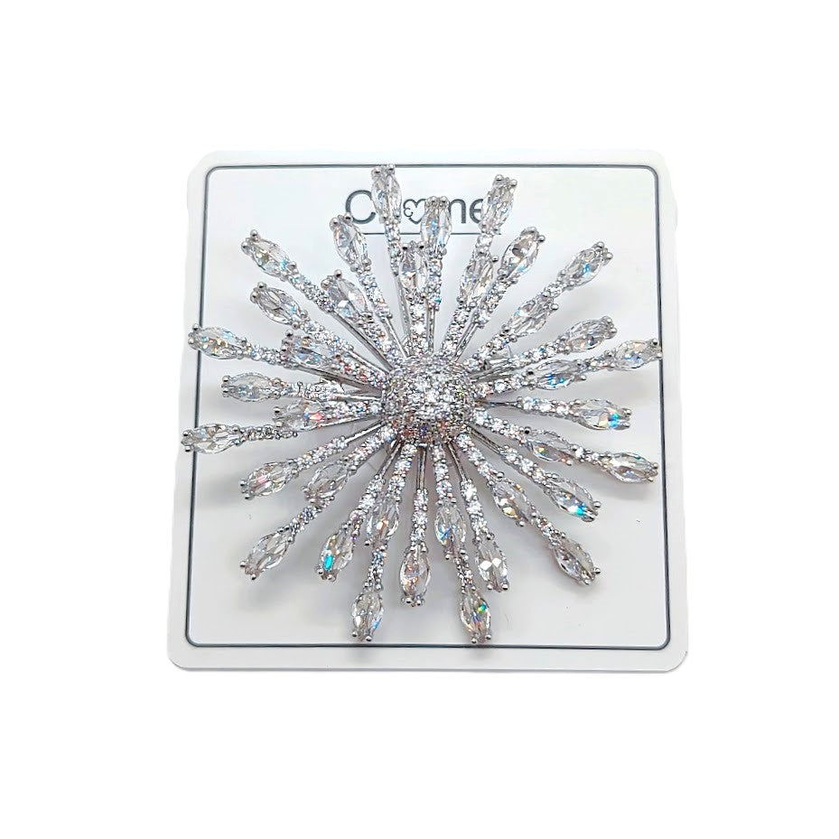 Starburst Cubic Zirconia Brooch