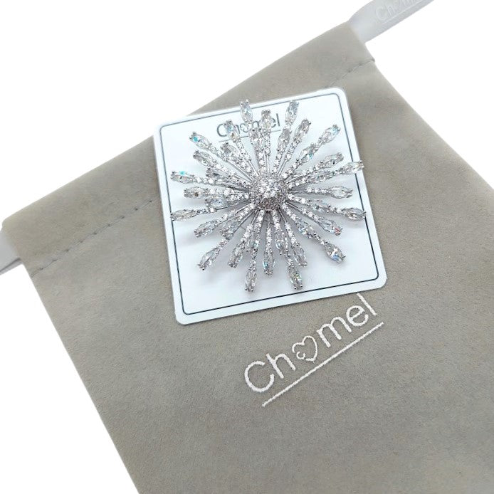 Starburst Cubic Zirconia Brooch