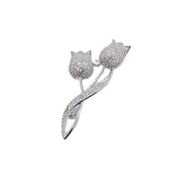 Flower Cubic Zirconia Brooch