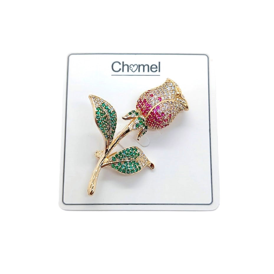 Flower Cubic Zirconia Brooch