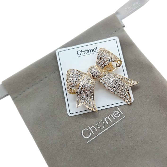 Ribbon Cubic Zirconia Brooch