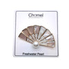 Fan Mother Of Pearl & Freshwater Pearl Brooch