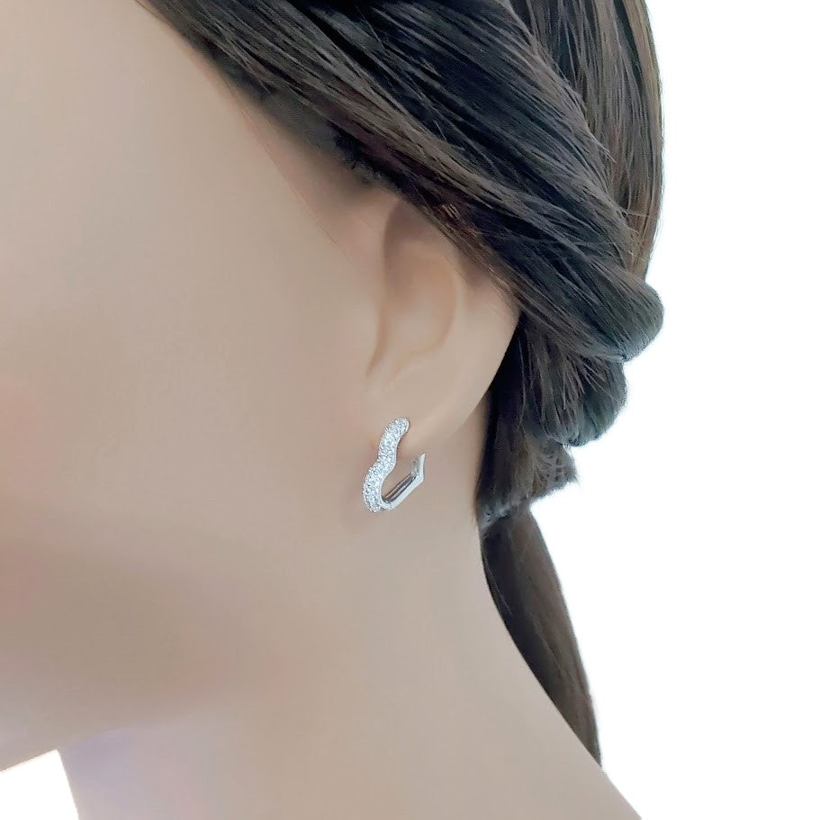 Heart Cubic Zirconia Hoop Earrings